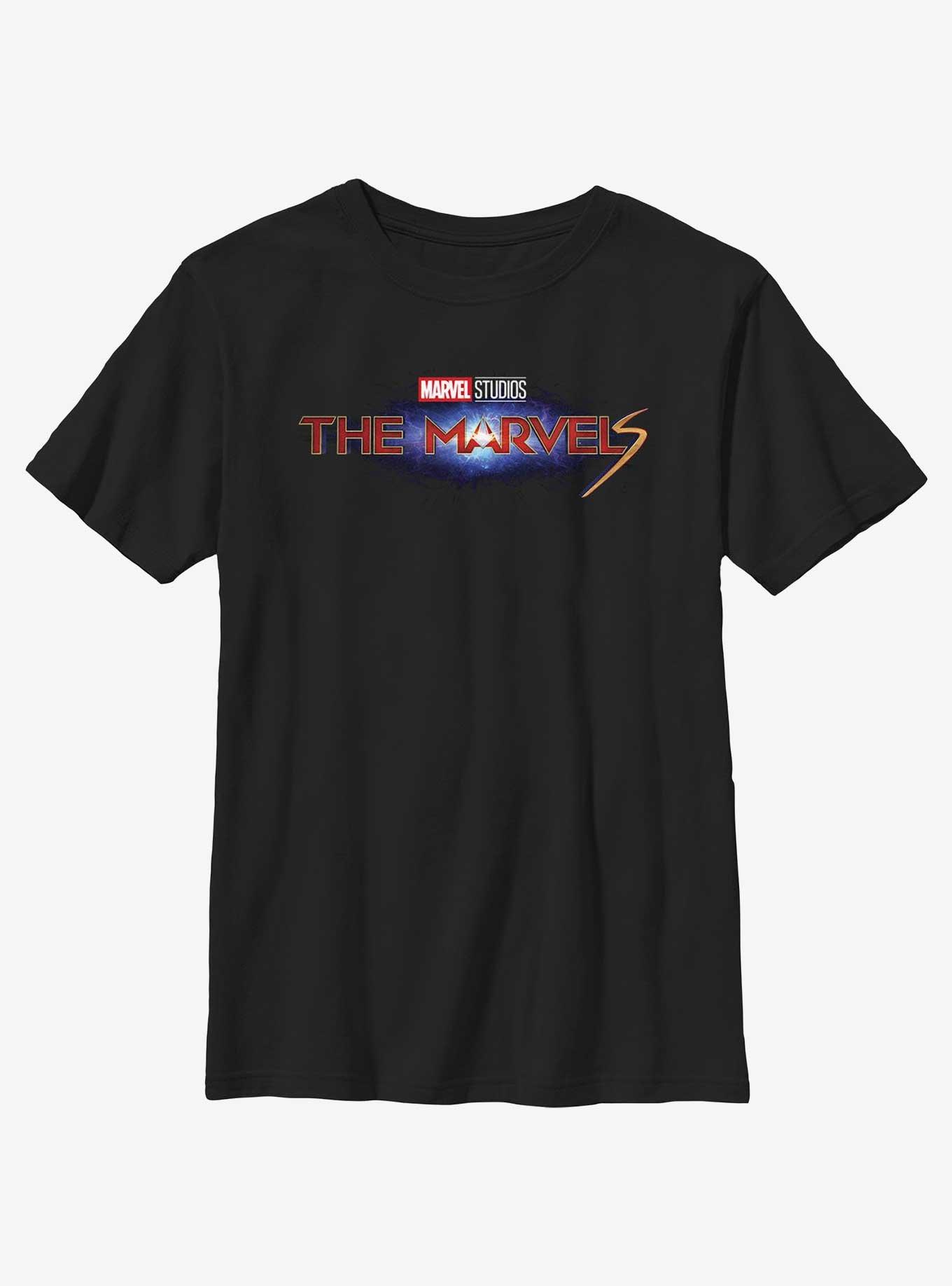 Marvel The Marvels Galaxy Logo Youth T-Shirt, BLACK, hi-res