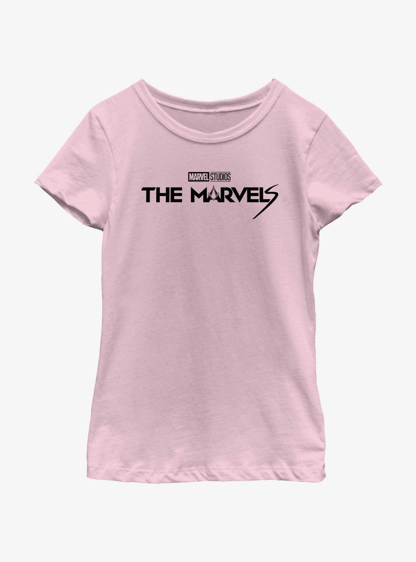 Marvel The Marvels Logo Girls Youth T-Shirt, PINK, hi-res