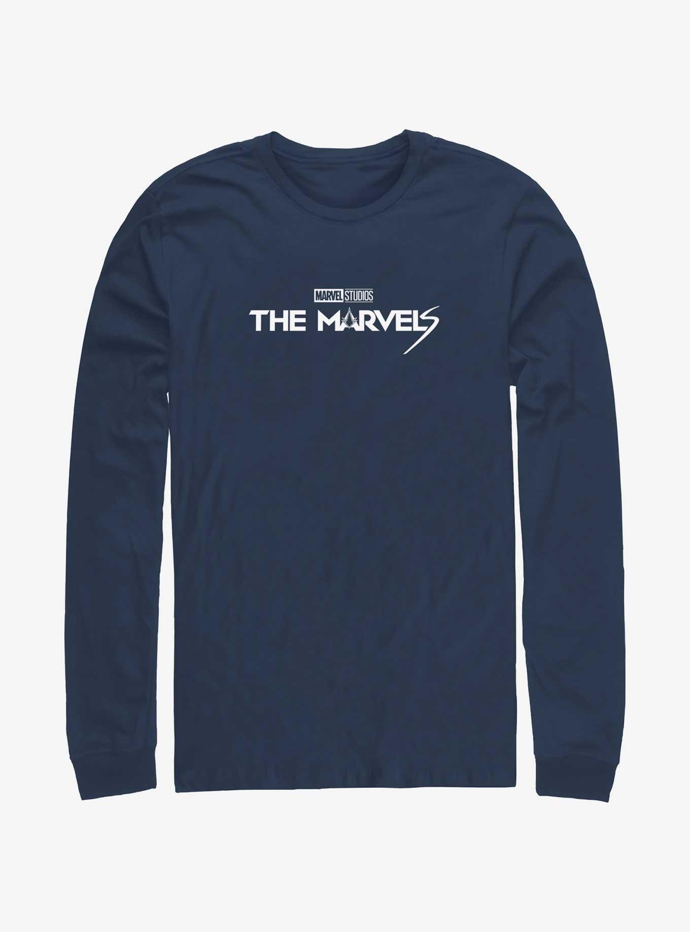 Marvel The Marvels Logo Long-Sleeve T-Shirt, NAVY, hi-res