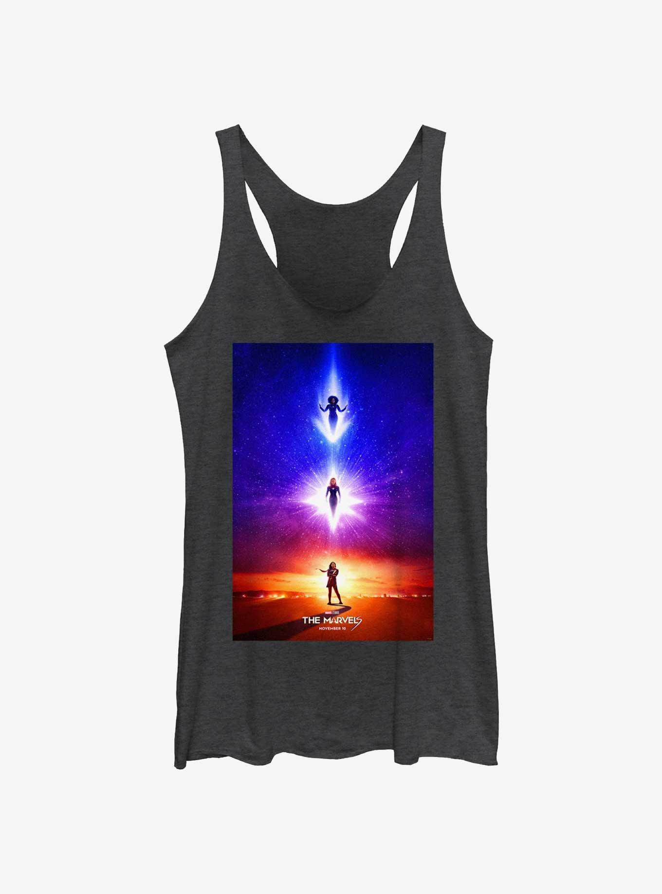Marvel The Marvels Carol Danvers Kamala Khan and Monica Rambeau Superhero Poster Womens Tank Top, , hi-res