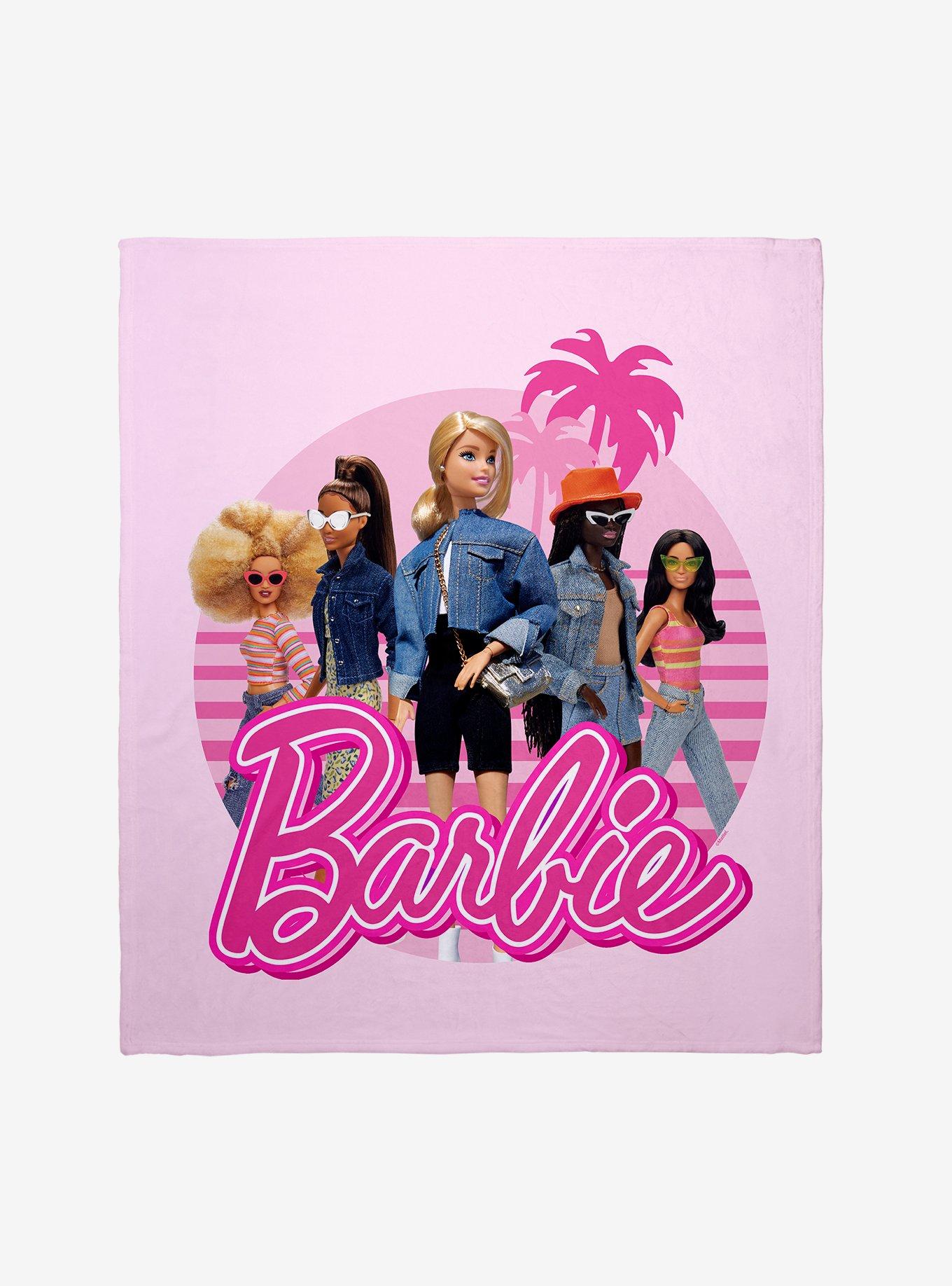 Vintage Barbie in the City Woven Tapestry Throw Blanket for Sale