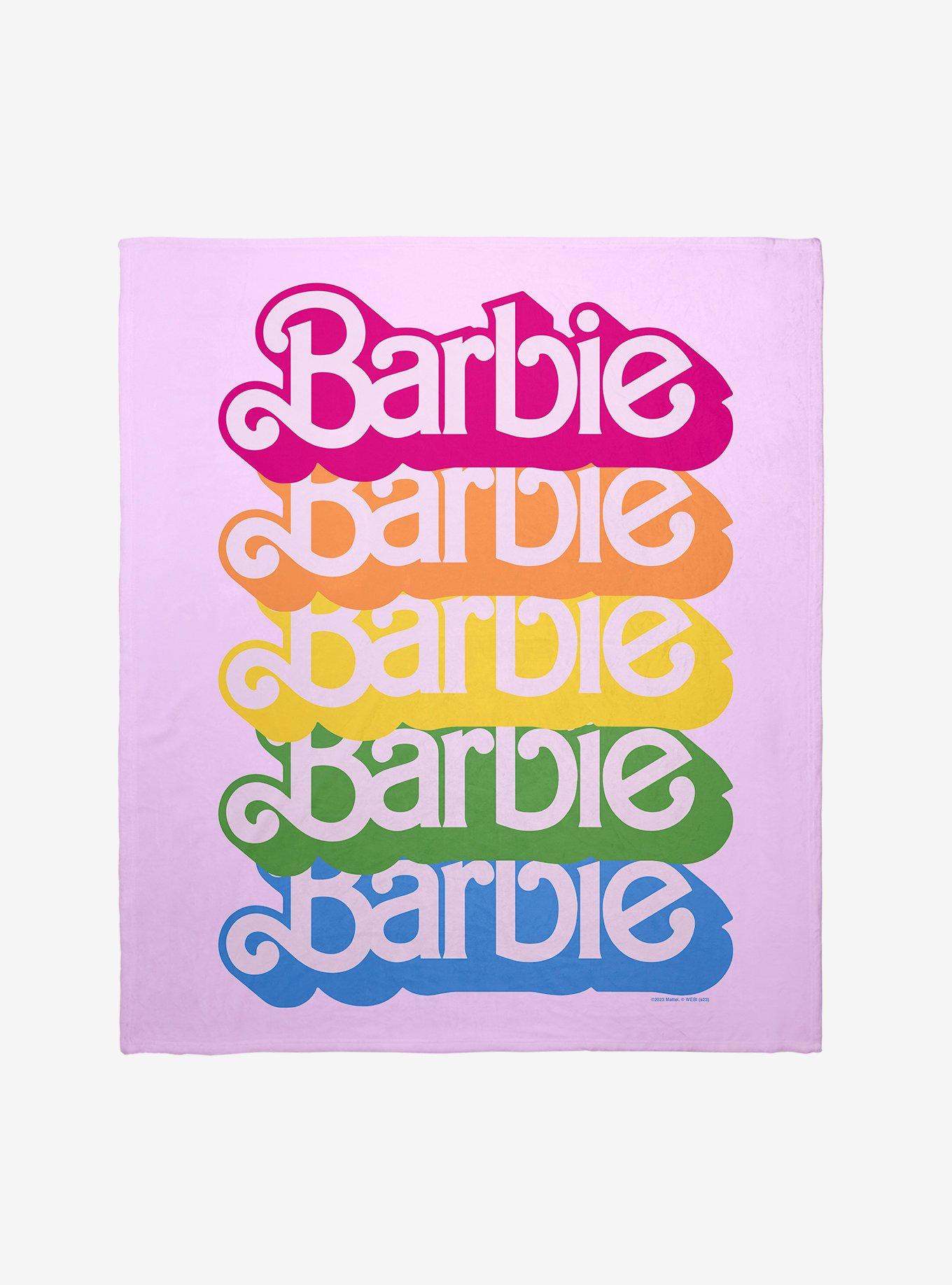 Barbie Rainbow Logo Stack Throw Blanket, , hi-res