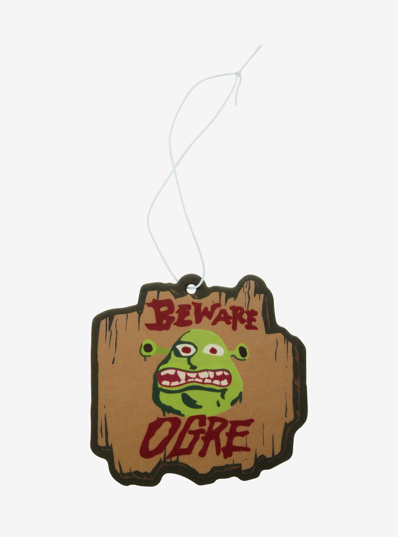 Shrek Beware Ogre Wooden Sign Green Apple Scented Air Freshener