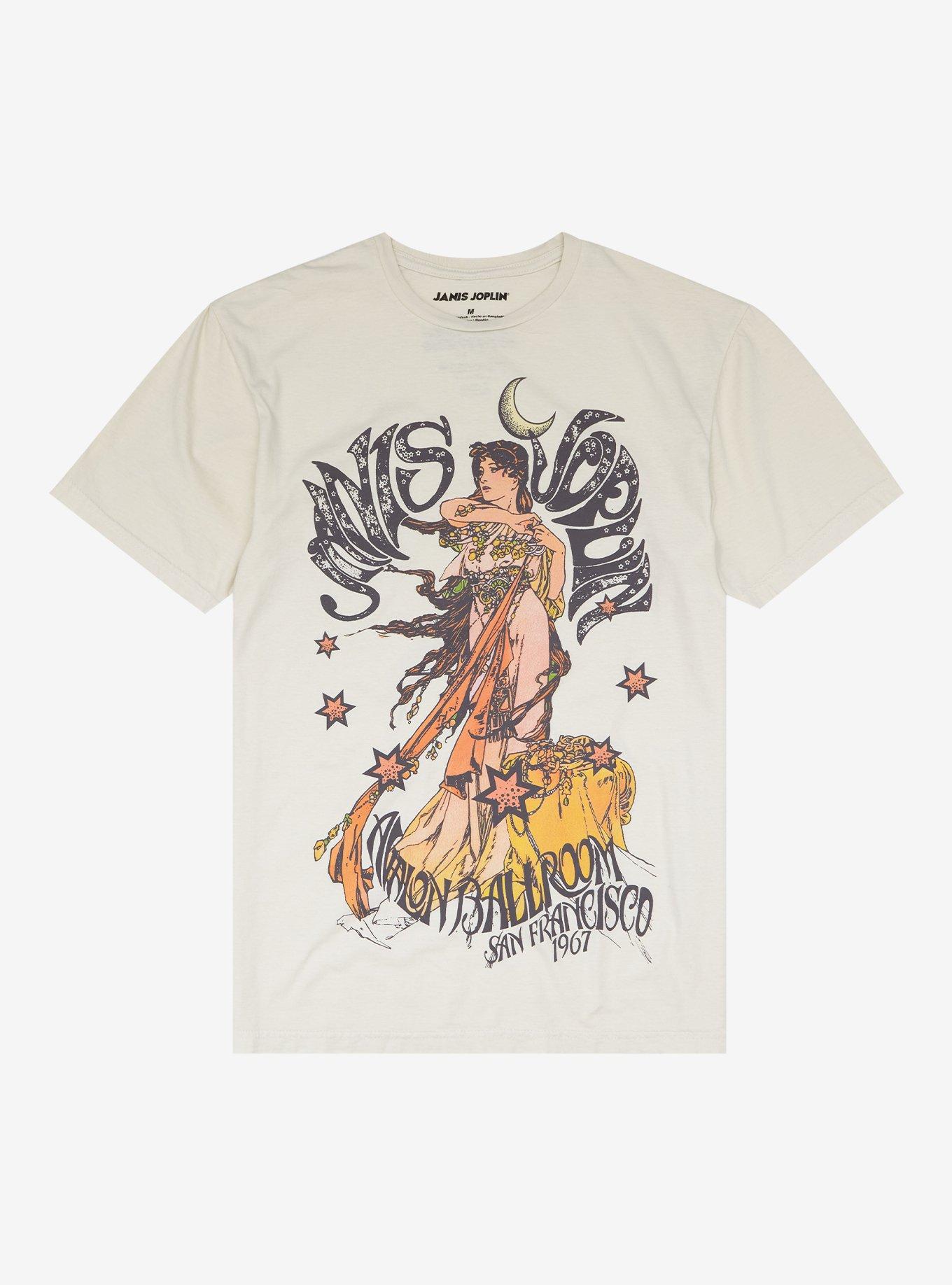 Janis Joplin Avalon Ballroom Concert Boyfriend Fit Girls T-Shirt, CREAM, hi-res