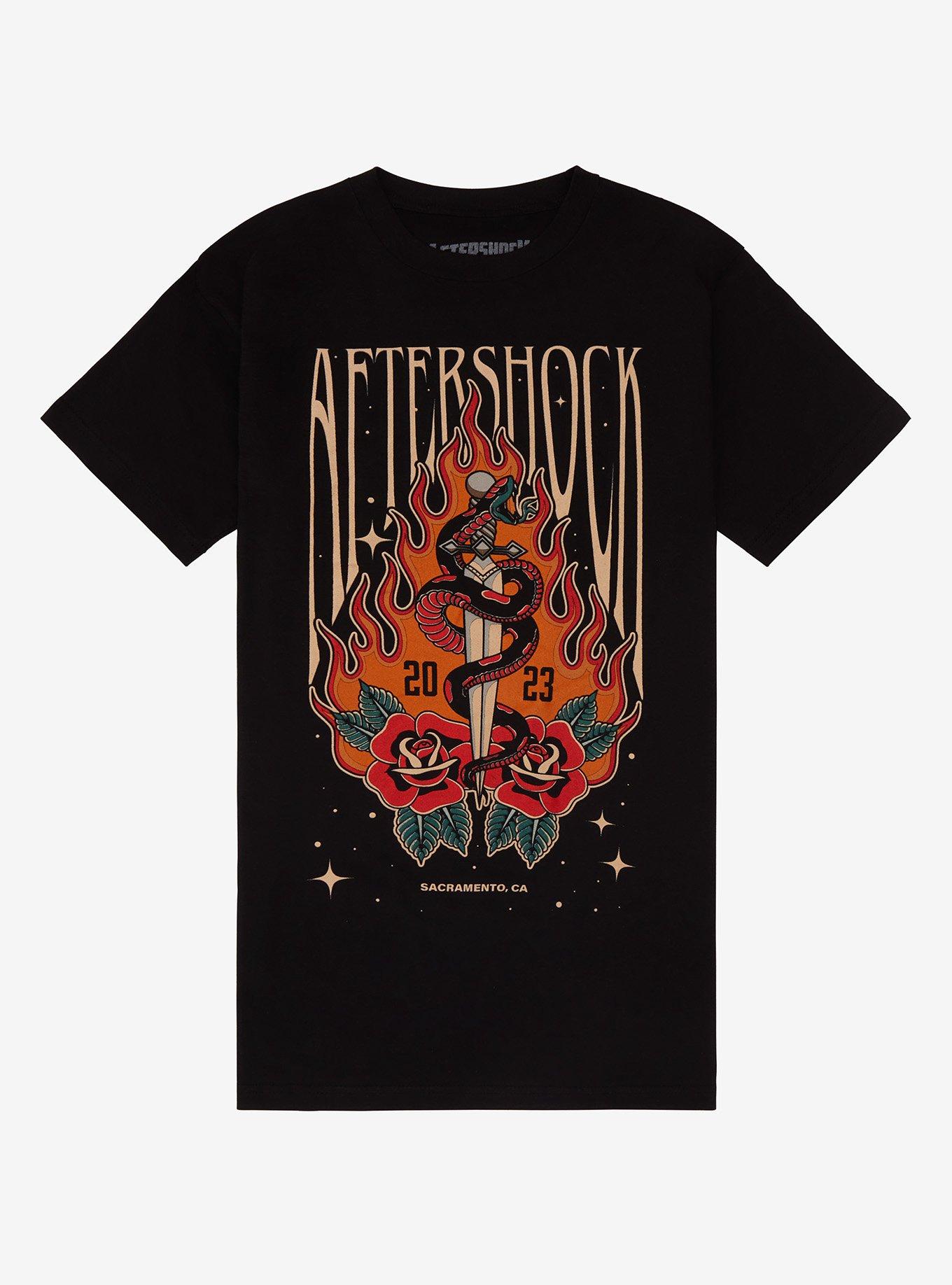 Aftershock Festival 2023 Lineup Boyfriend Fit Girls T-Shirt, BLACK, hi-res