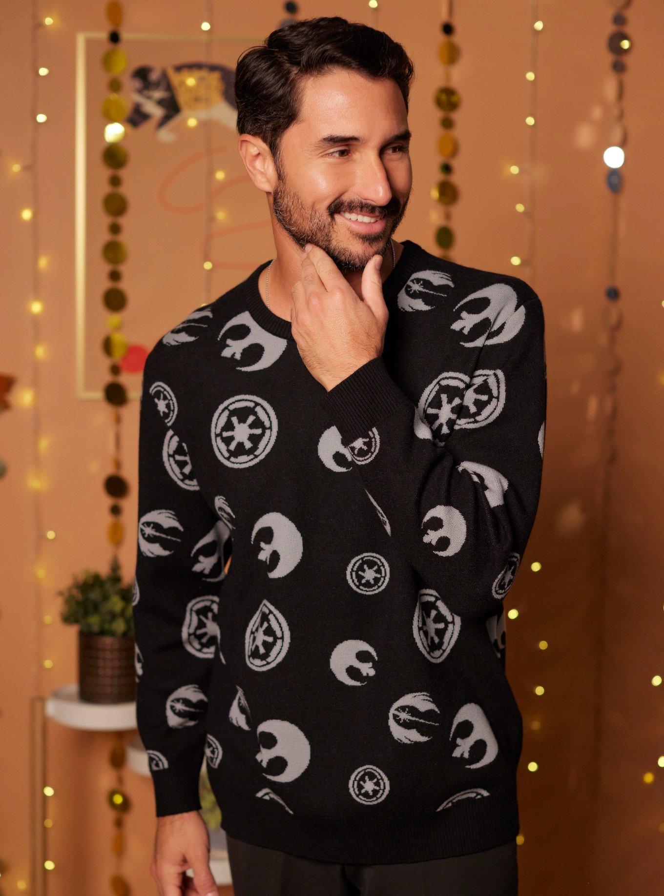 Our Universe Star Wars Icons Sweater Our Universe Exclusive, BLACK  GREY, hi-res