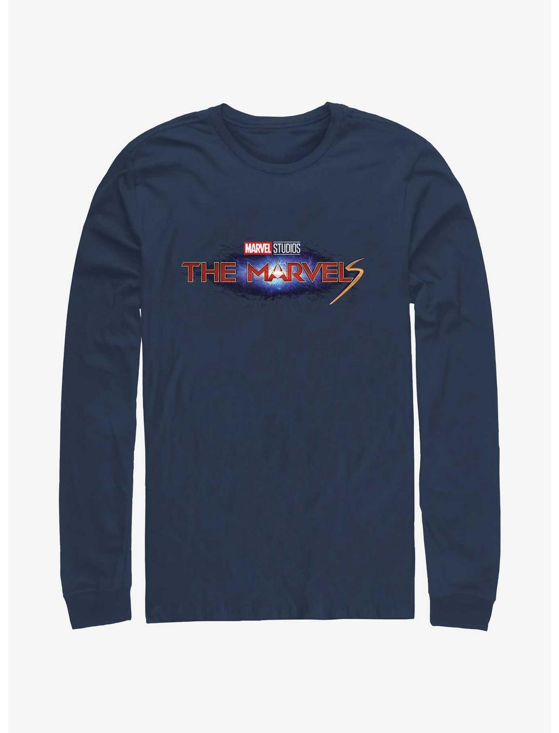 Marvel The Marvels Galaxy Logo Long-Sleeve T-Shirt, NAVY, hi-res