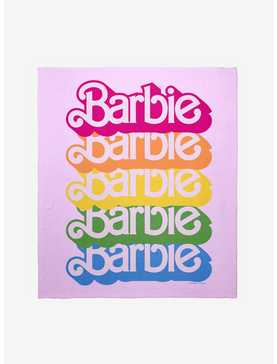 Barbie Name Stack Throw Blanket, , hi-res