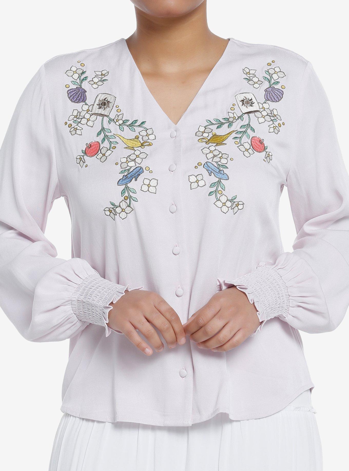 Her Universe Disney Princess Icons Woven Button-Up Her Universe Exclusive, SOFT LAVENDAR, hi-res