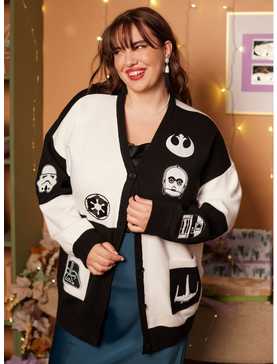 Her Universe Star Wars Rebel & Empire Icons Patchwork Cardigan Plus Size Her Universe Exclusive, , hi-res