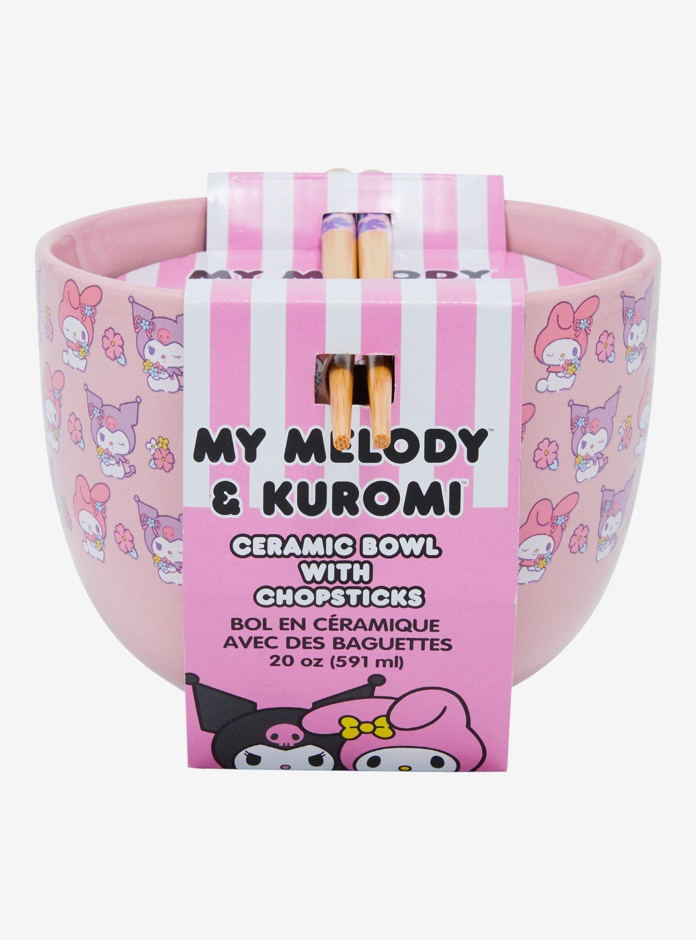 My Melody & Kuromi Pink Ramen Bowl With Chopsticks, , hi-res