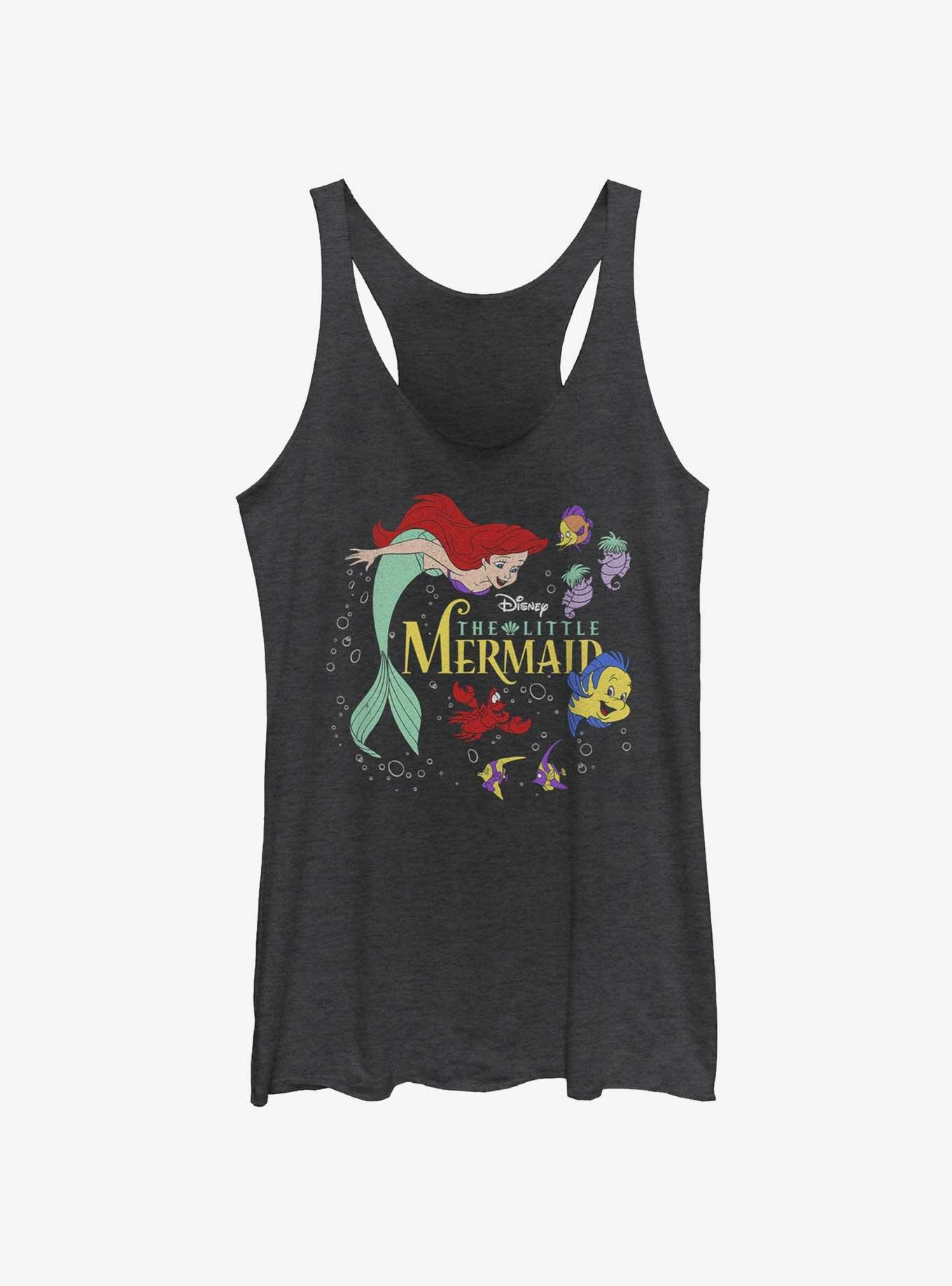 Disney The Little Mermaid Movie Poster Womens Tank Top, BLK HTR, hi-res