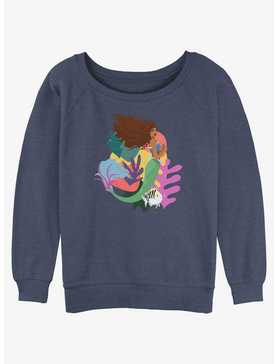 Disney The Little Mermaid Live Action Ariel With Flounder Womens Slouchy Sweatshirt, , hi-res