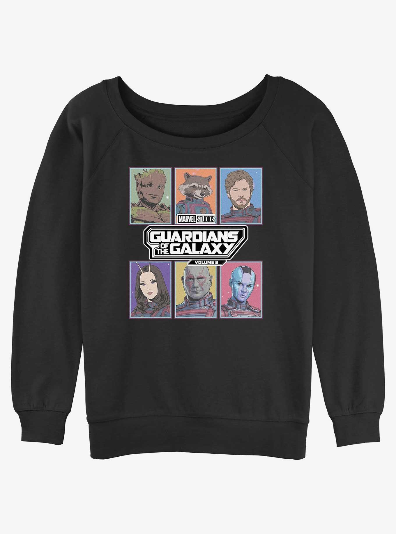 Marvel Guardians of the Galaxy Vol. 3 Galactic Bunch Womens Slouchy Sweatshirt, BLACK, hi-res