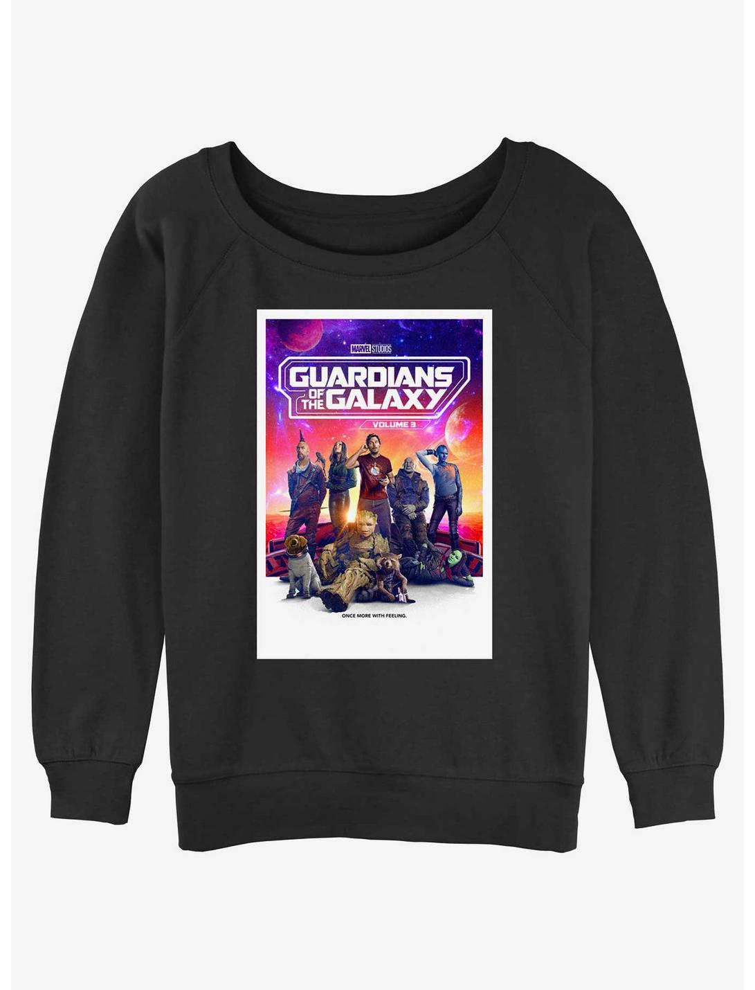Marvel Guardians of the Galaxy Vol. 3 Universal Family Poster Womens Slouchy Sweatshirt, BLACK, hi-res