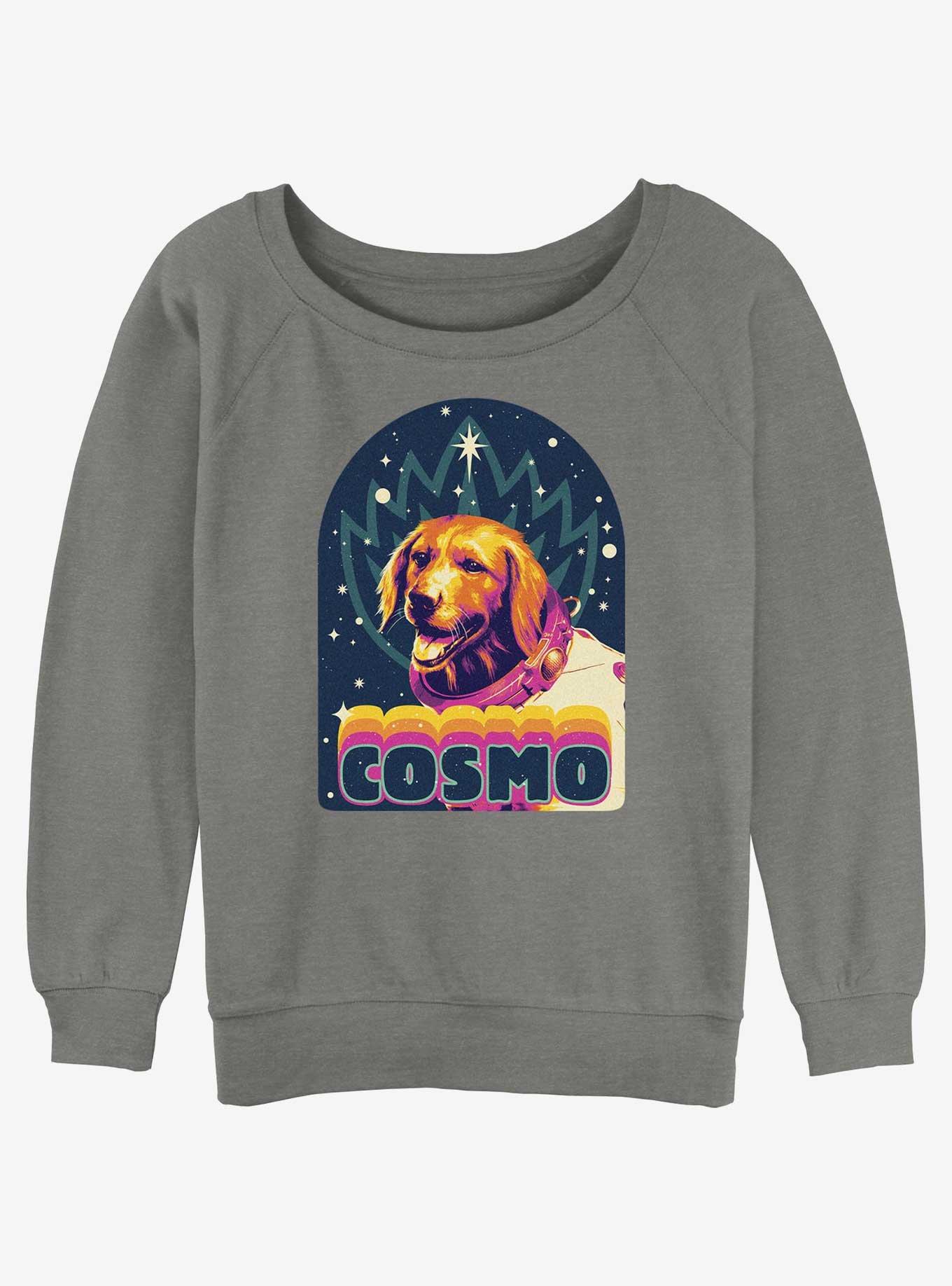 Marvel Guardians of the Galaxy Vol. 3 Cosmo Badge Womens Slouchy Sweatshirt, GRAY HTR, hi-res