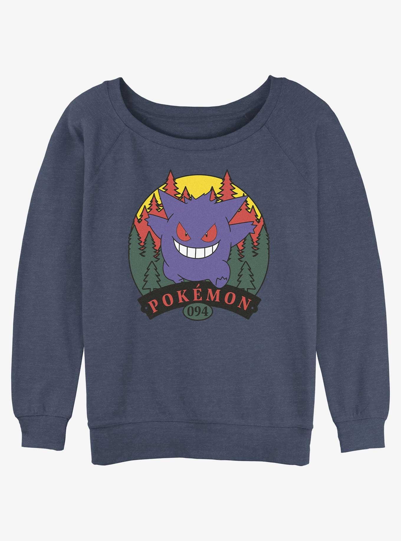 Pokemon Gengar Forest Attack Womens Slouchy Sweatshirt, BLUEHTR, hi-res
