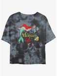 Disney The Little Mermaid Movie Poster Tie-Dye Womens Crop T-Shirt, BLKCHAR, hi-res
