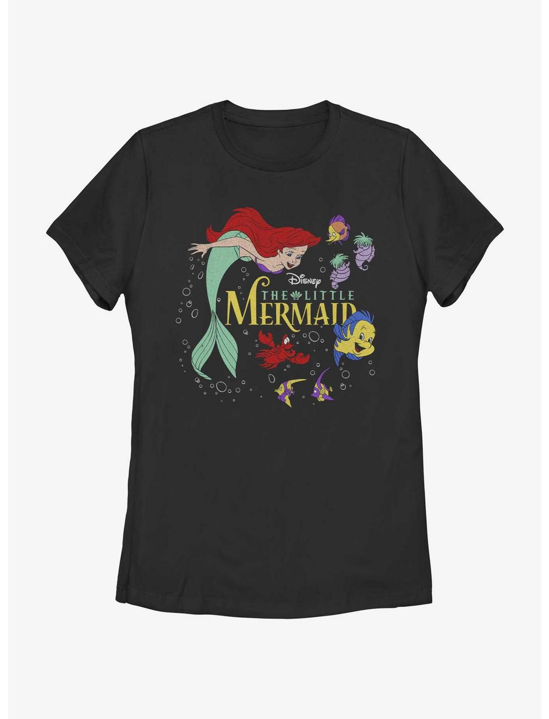 Disney The Little Mermaid Movie Poster Womens T-Shirt, BLACK, hi-res