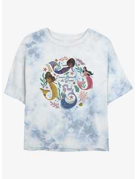 Disney The Little Mermaid Live Action Sisters Dance Beneath The Waves Tie-Dye Womens Crop T-Shirt, , hi-res