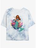 Disney The Little Mermaid Live Action An Ocean Of Dreams Tie-Dye Womens Crop T-Shirt, WHITEBLUE, hi-res