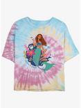 Disney The Little Mermaid Live Action An Ocean Of Dreams Tie-Dye Womens Crop T-Shirt, BLUPNKLY, hi-res