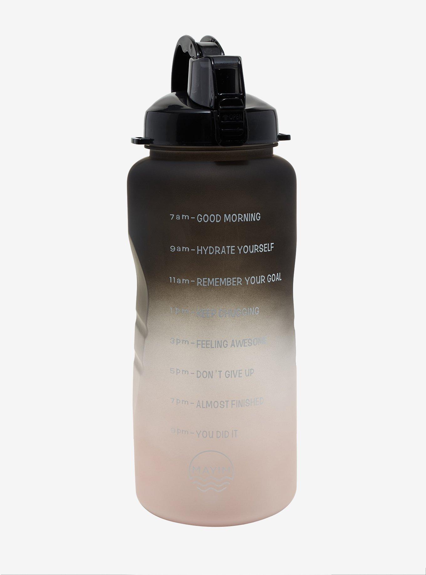 Black Ombre Motivation Water Bottle, , hi-res
