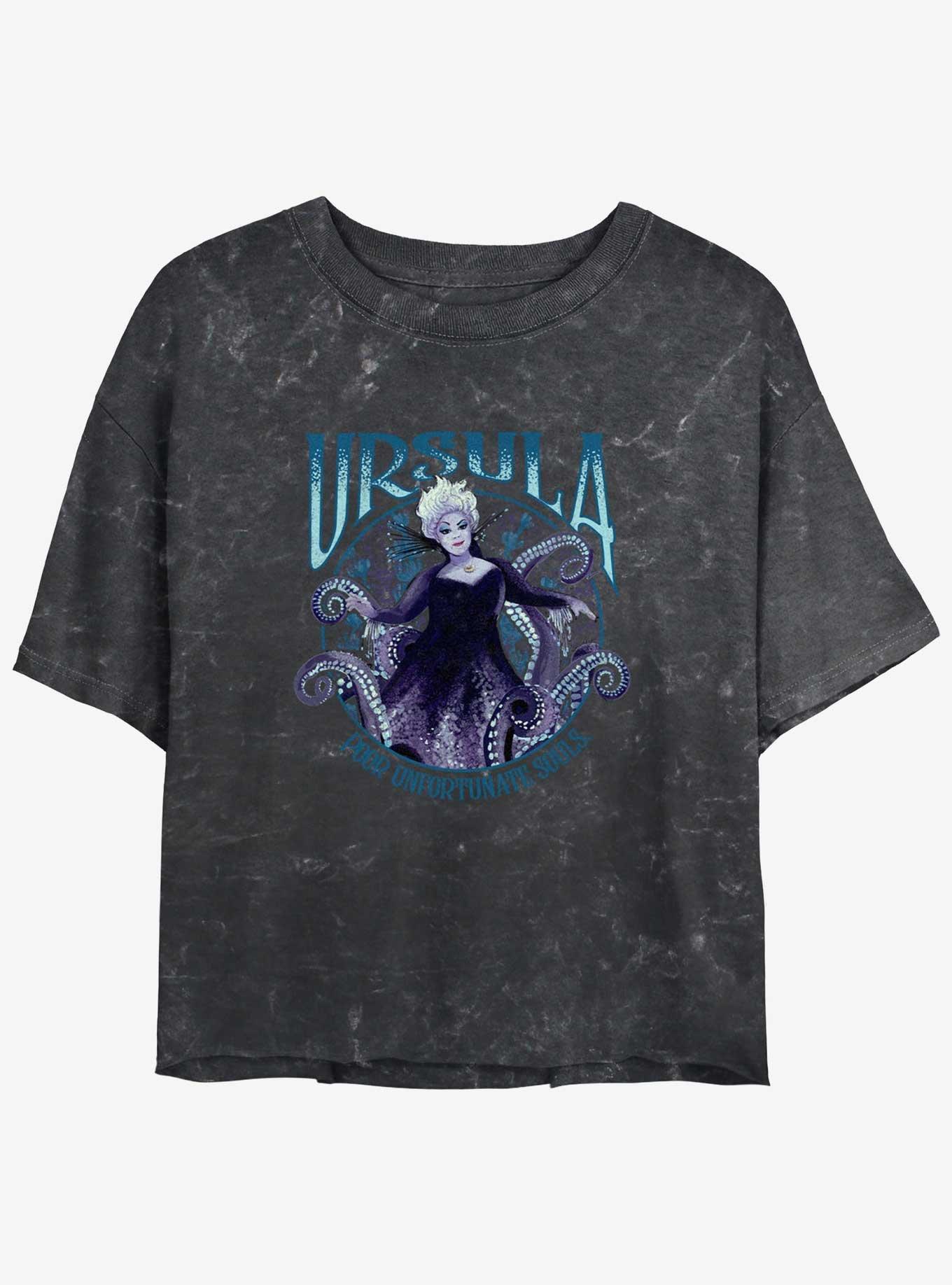 Disney The Little Mermaid Live Action Ursula Poor Unfortunate Souls Mineral Wash Womens Crop T-Shirt