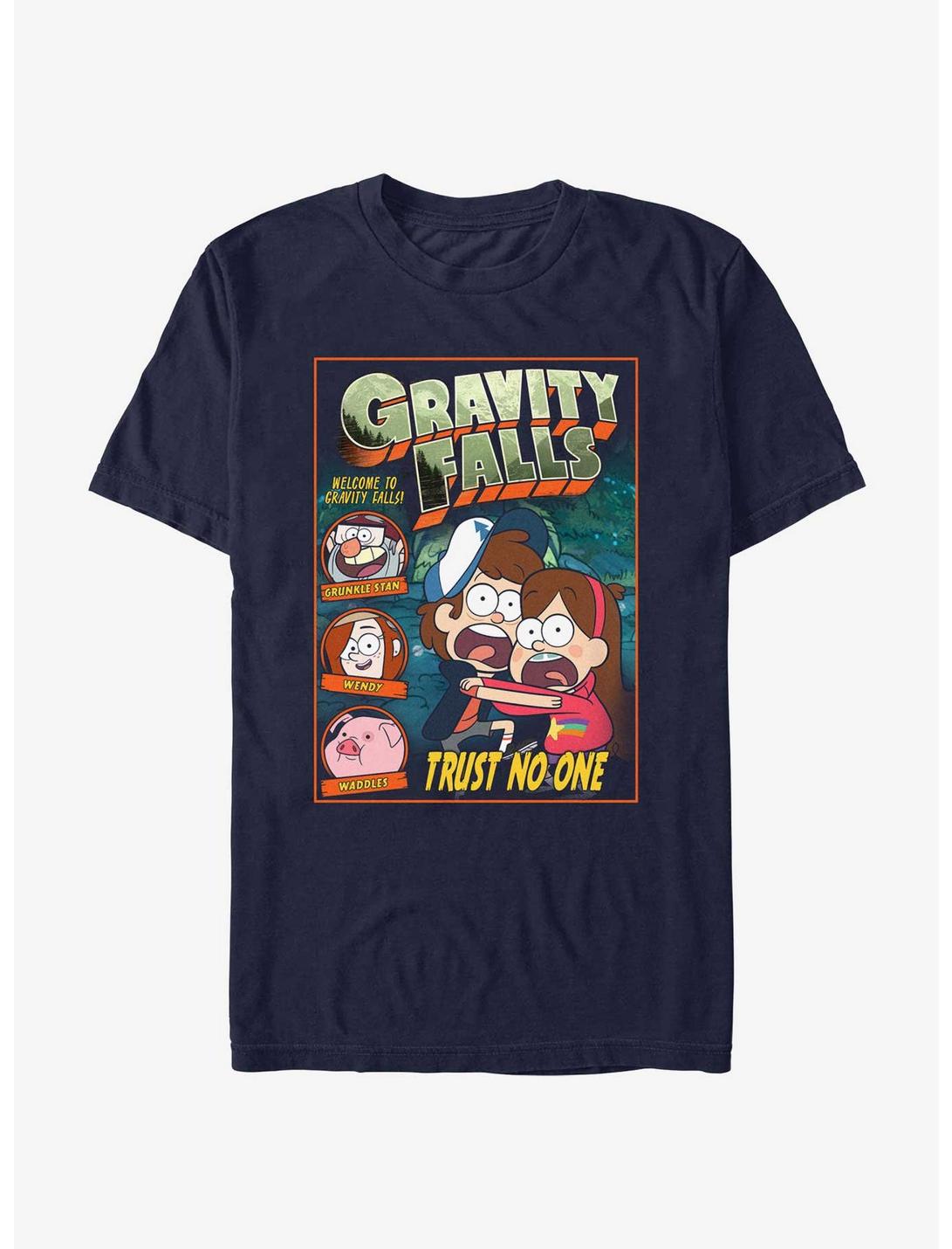 Disney Gravity Falls Trust No One Comic Cover T-Shirt, NAVY, hi-res