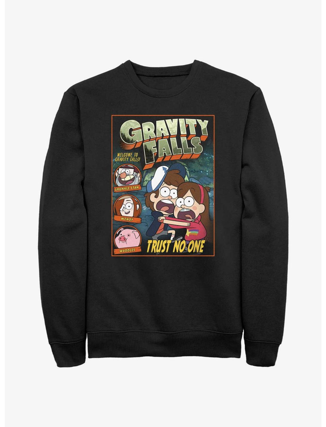 Disney Gravity Falls Trust No One Comic Cover Sweashirt, BLACK, hi-res