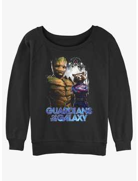 Marvel Guardians of the Galaxy Vol. 3 Duo Team Groot and Rocket Womens Slouchy Sweatshirt, , hi-res