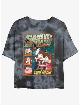 Disney Gravity Falls Trust No One Comic Cover Tie-Dye Womens Crop T-Shirt, , hi-res