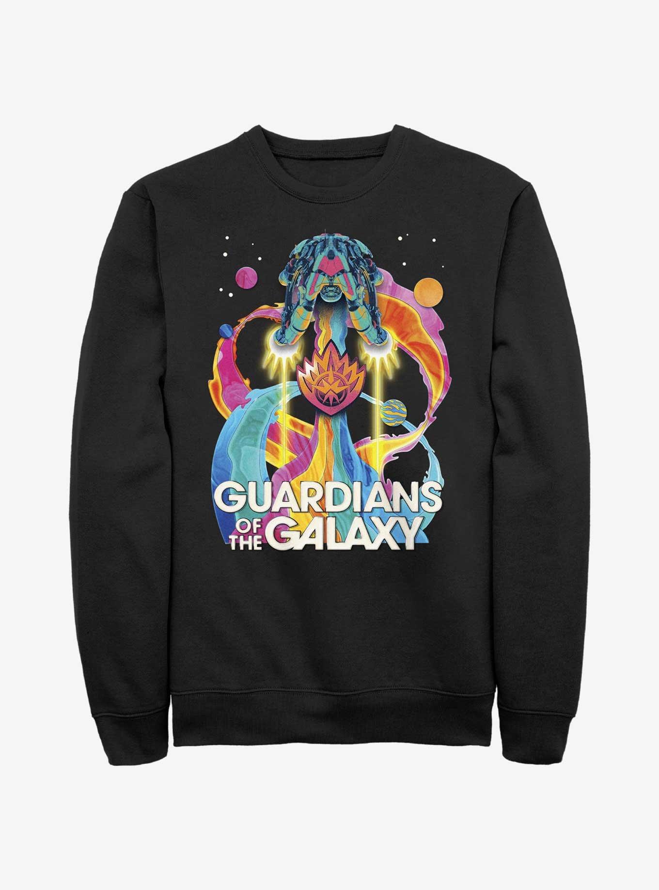 Marvel Guardians of the Galaxy Vol. 3 Psychedelic Ship Sweashirt, BLACK, hi-res