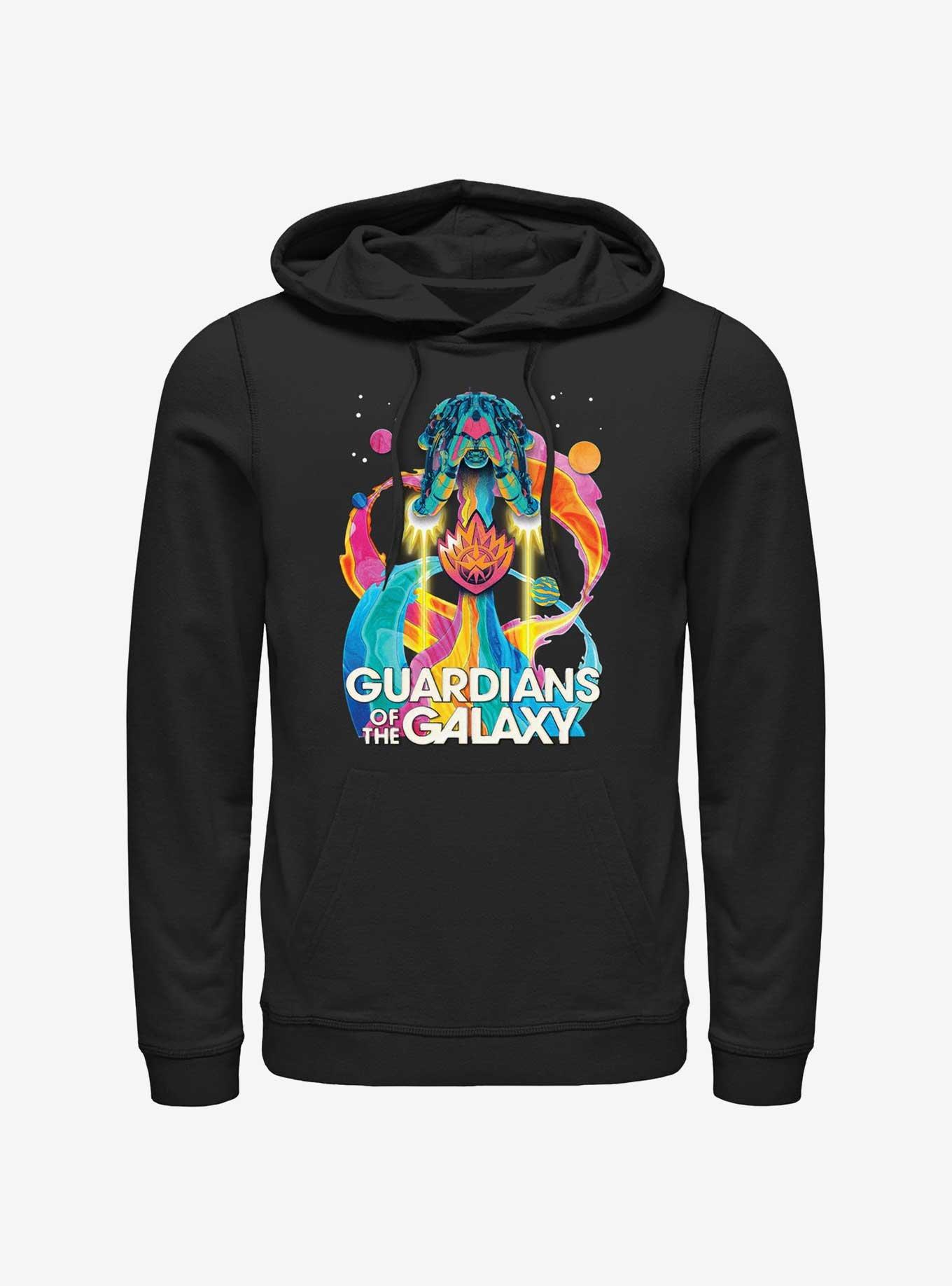 Marvel Guardians of the Galaxy Vol. 3 Psychedelic Ship Hoodie, BLACK, hi-res