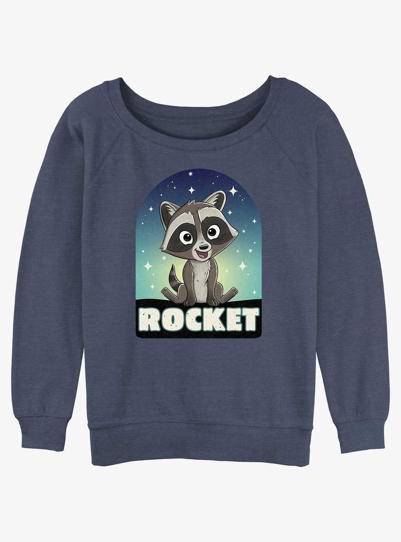 Marvel Guardians of the Galaxy Vol. 3 Baby Rocket Womens Slouchy Sweatshirt, BLUEHTR, hi-res