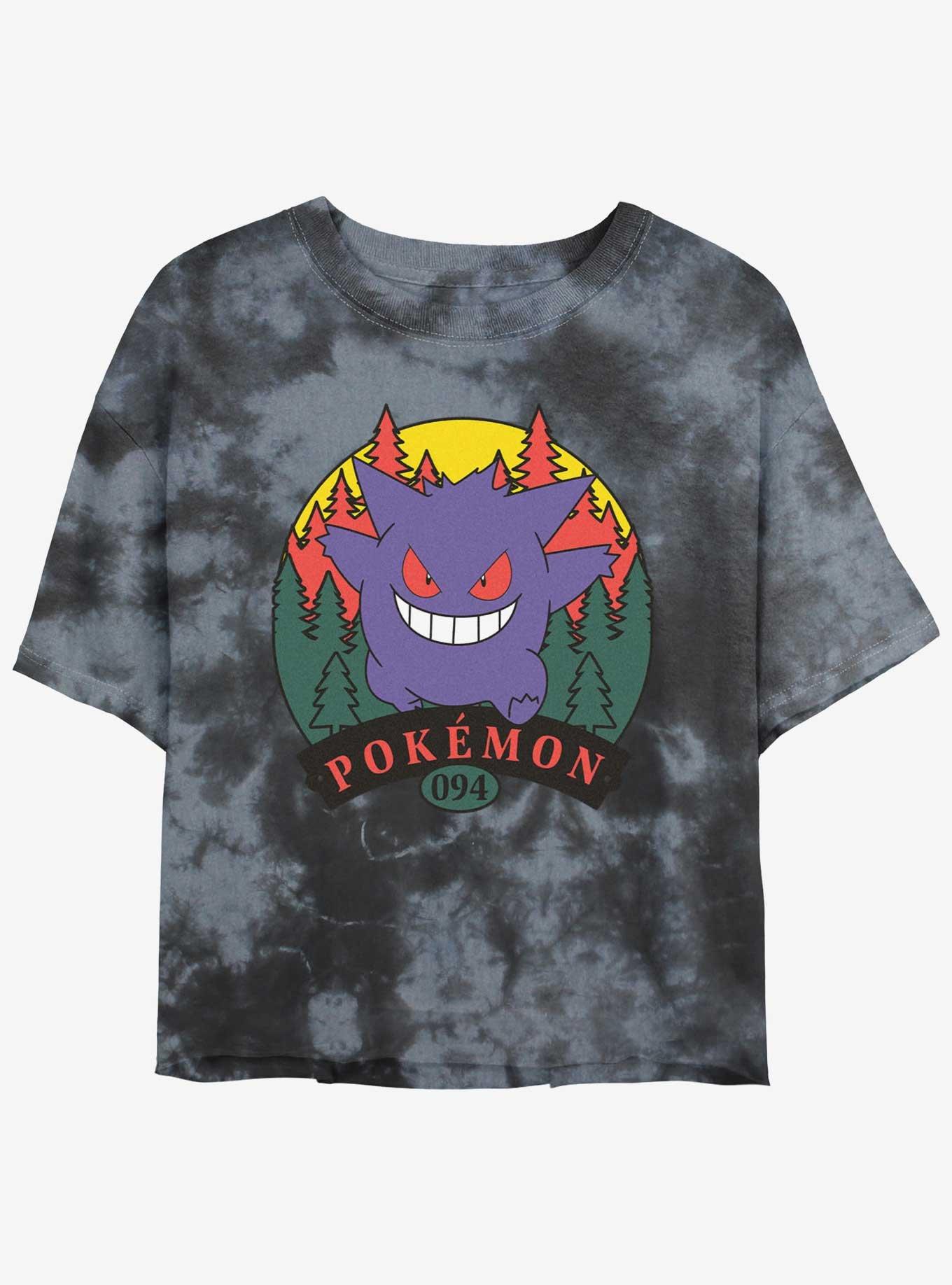 Pokemon Gengar Forest Attack Tie-Dye Womens Crop T-Shirt, , hi-res