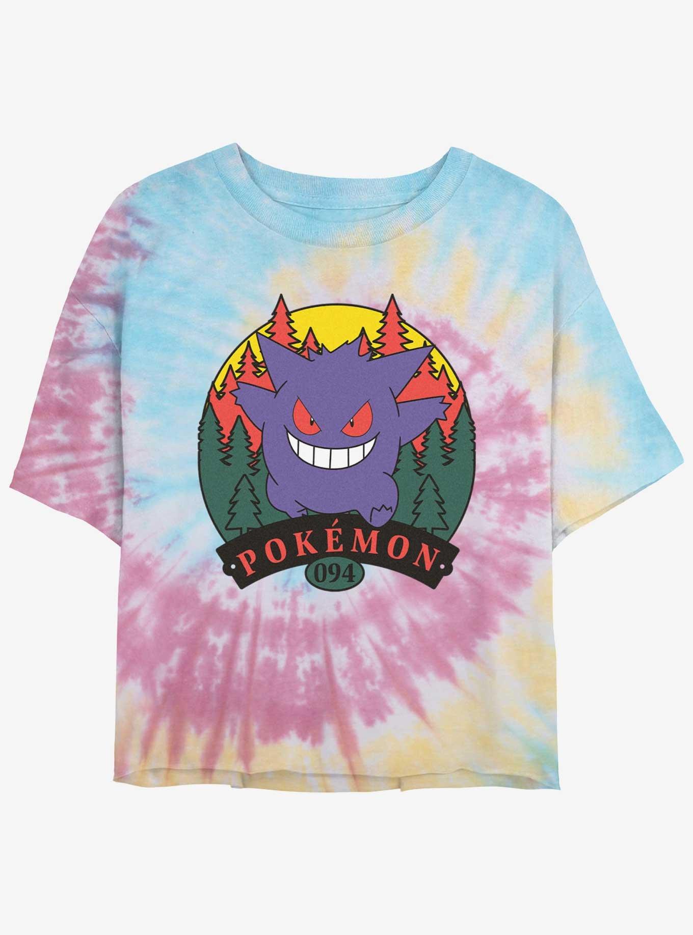 Pokemon Gengar Forest Attack Tie-Dye Womens Crop T-Shirt, BLUPNKLY, hi-res