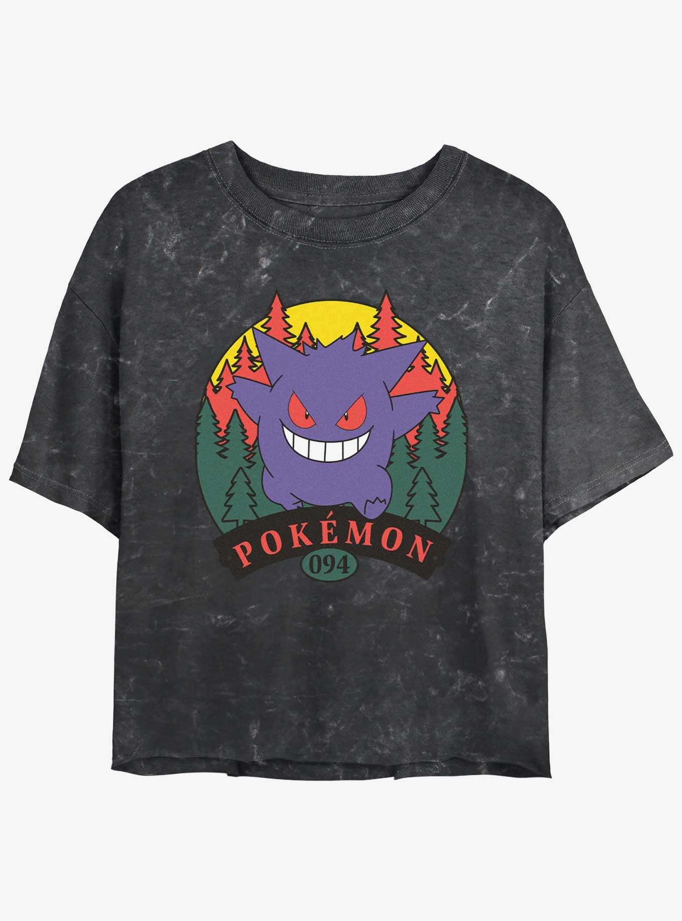 Pokemon Gengar Forest Attack Mineral Wash Womens Crop T-Shirt