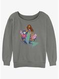 Disney The Little Mermaid Live Action An Ocean Of Dreams Womens Slouchy Sweatshirt, GRAY HTR, hi-res