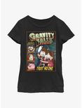 Disney Gravity Falls Trust No One Comic Cover Youth Girls T-Shirt, BLACK, hi-res