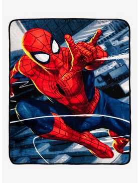 Marvel Spider-Man Action Pose Throw Blanket, , hi-res