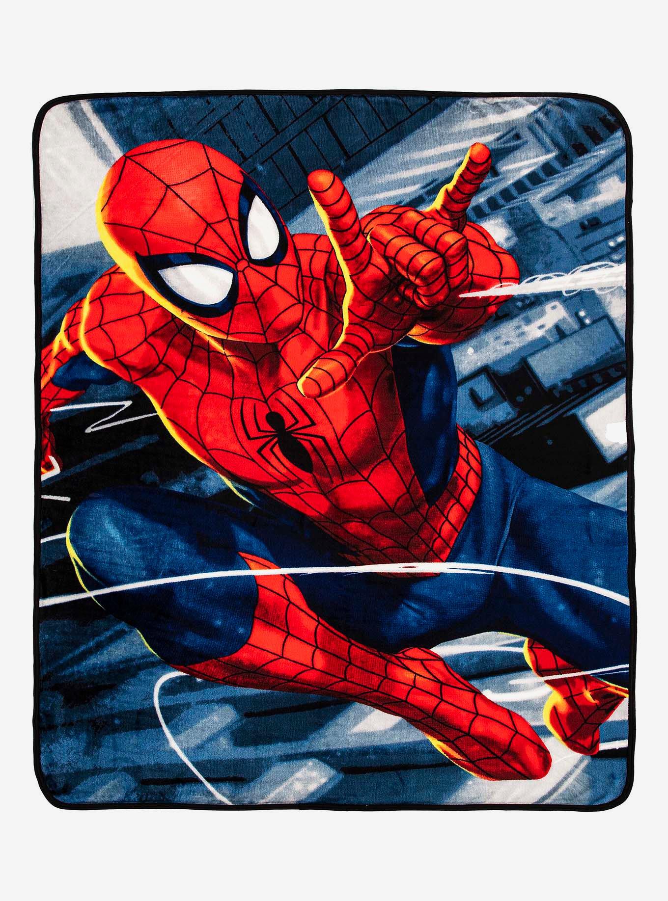 Marvel Spider Man Action Pose Throw Blanket Hot Topic