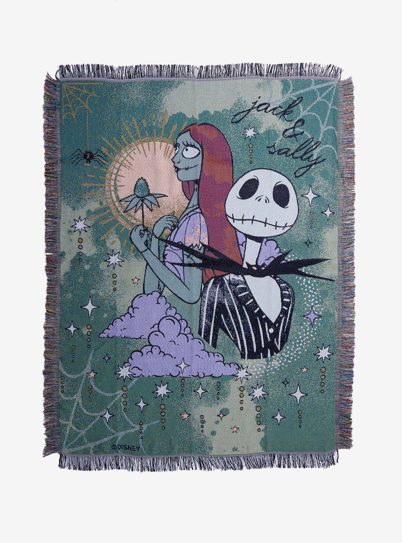 The Nightmare Before Christmas Jack Sally Tapestry Throw Blanket