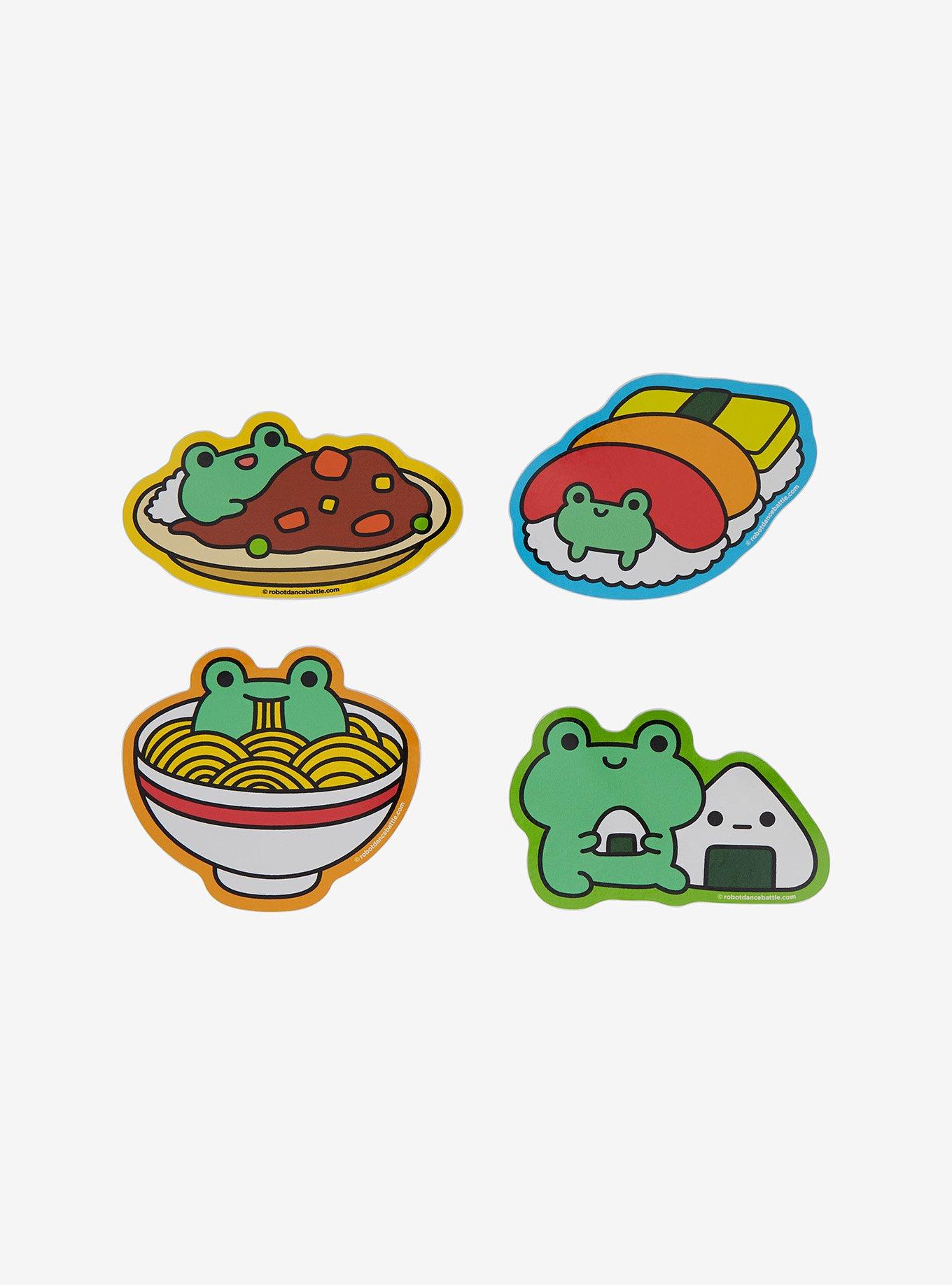 Kawaii Frog Food Sticker Pack By Robot Dance Battle, , hi-res