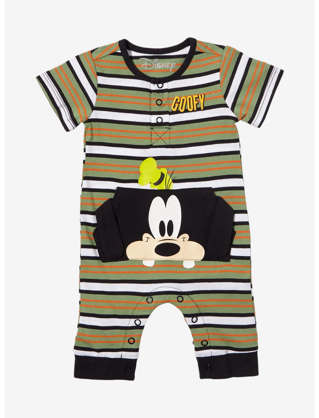 Disney Goofy Striped Pocket Infant One-Piece - BoxLunch Exclusive, STRIPE - MULTI, hi-res