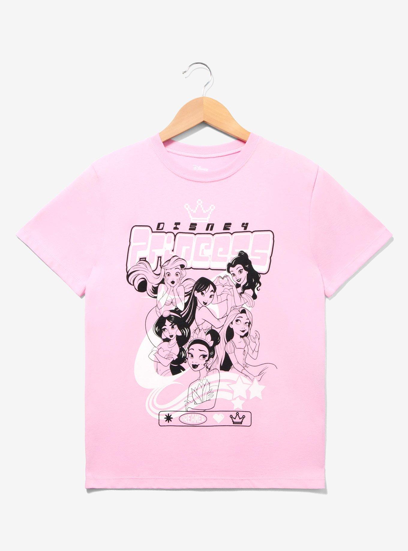 Disney Princess Tonal Group Portrait Youth T-Shirt - BoxLunch Exclusive, LIGHT PINK, hi-res