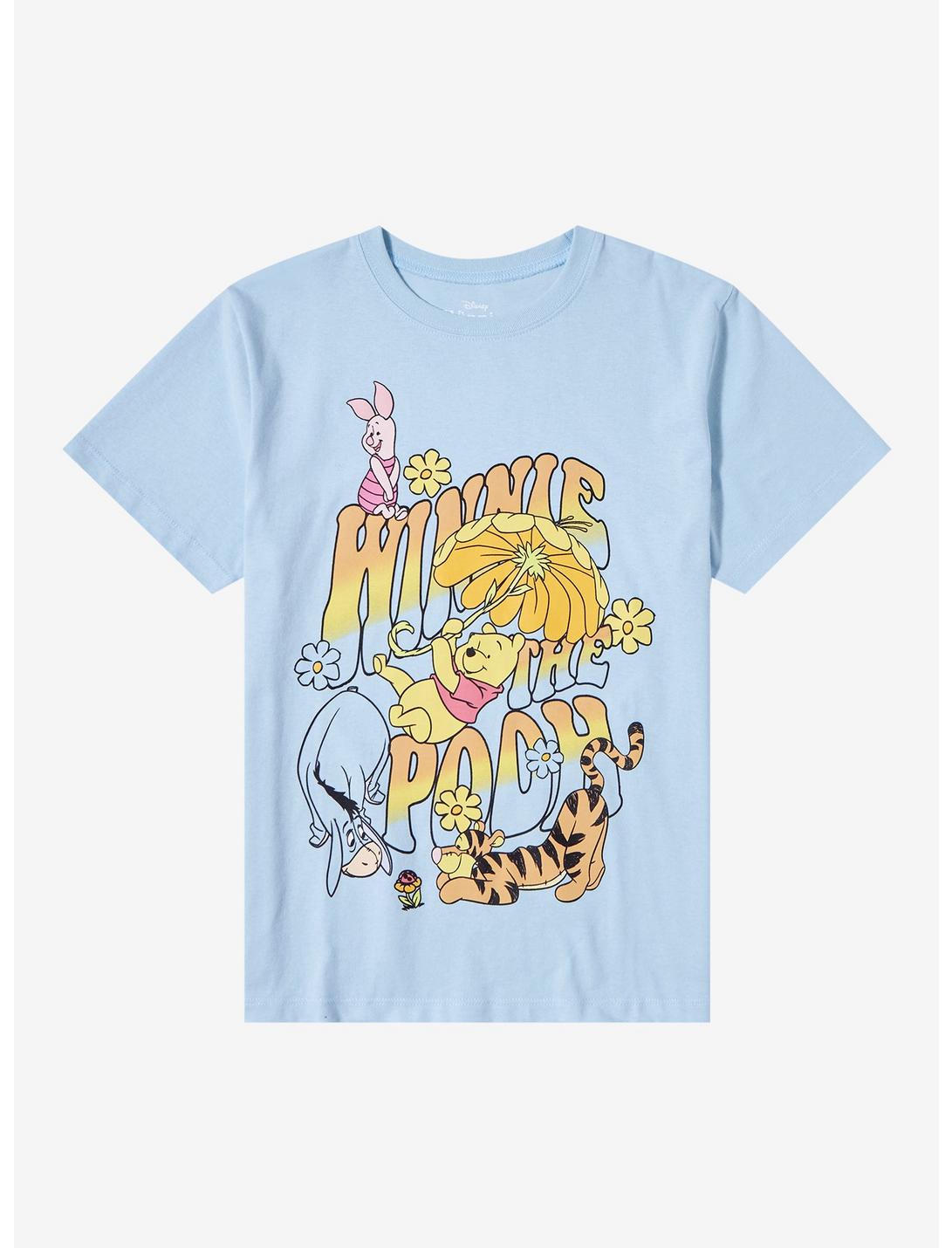Disney Winnie the Pooh Floral Group Portrait Youth T-Shirt - BoxLunch Exclusive, LIGHT BLUE, hi-res