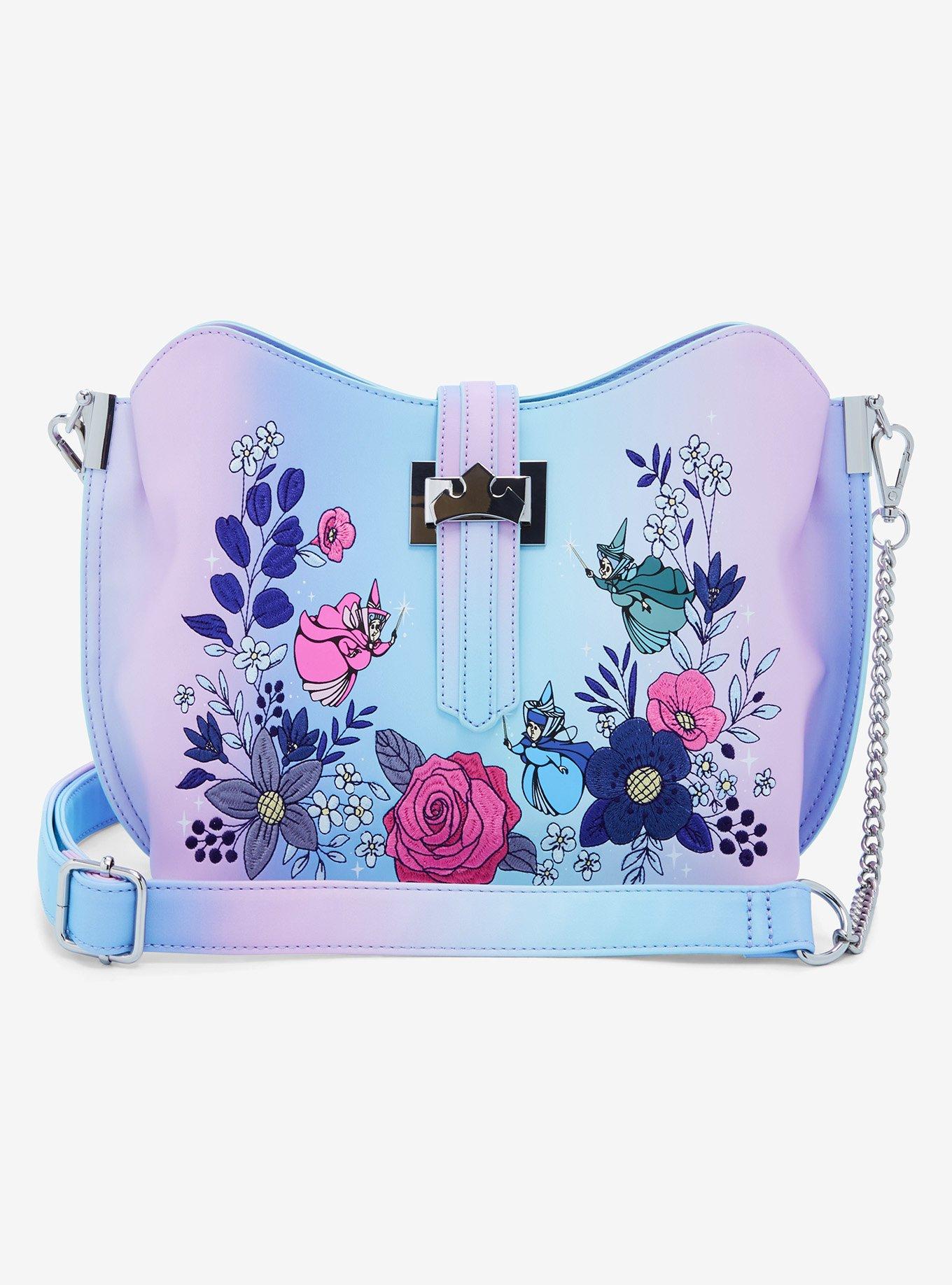 Loungefly Disney Sleeping Beauty 65th Anniversary Three Good Fairies Crossbody Bag