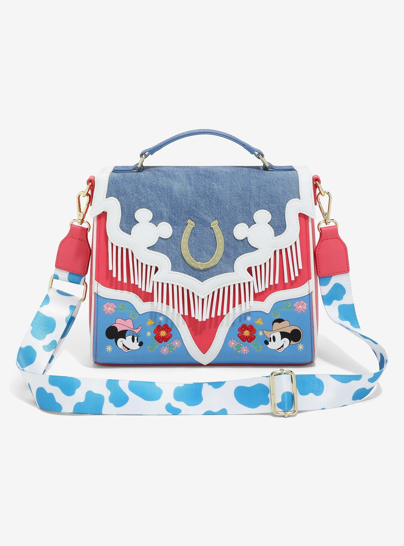 Loungefly Disney Mickey & Minnie Western Denim Crossbody Bag, , hi-res