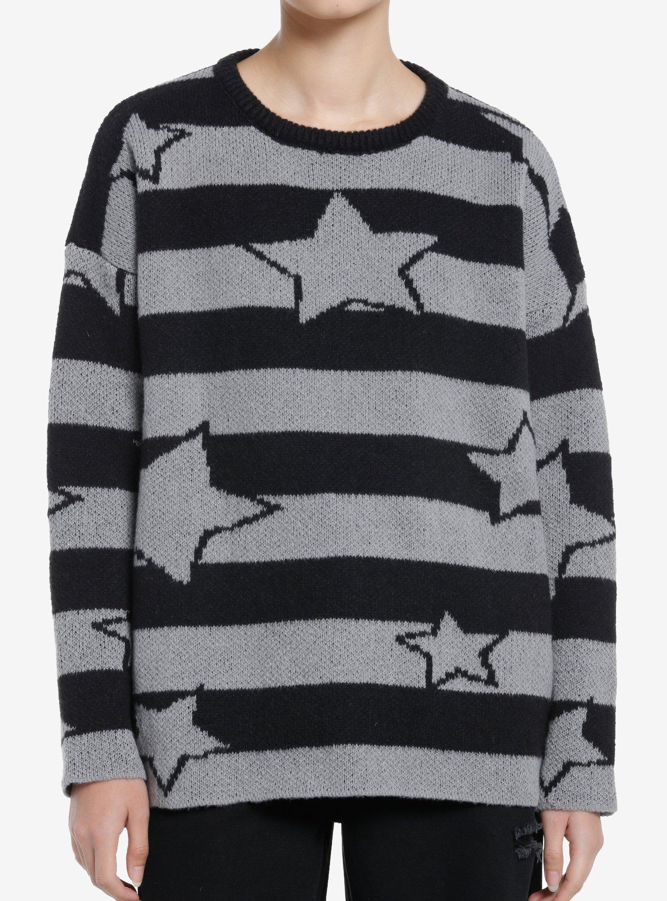 Grey sweater with outlet white stars